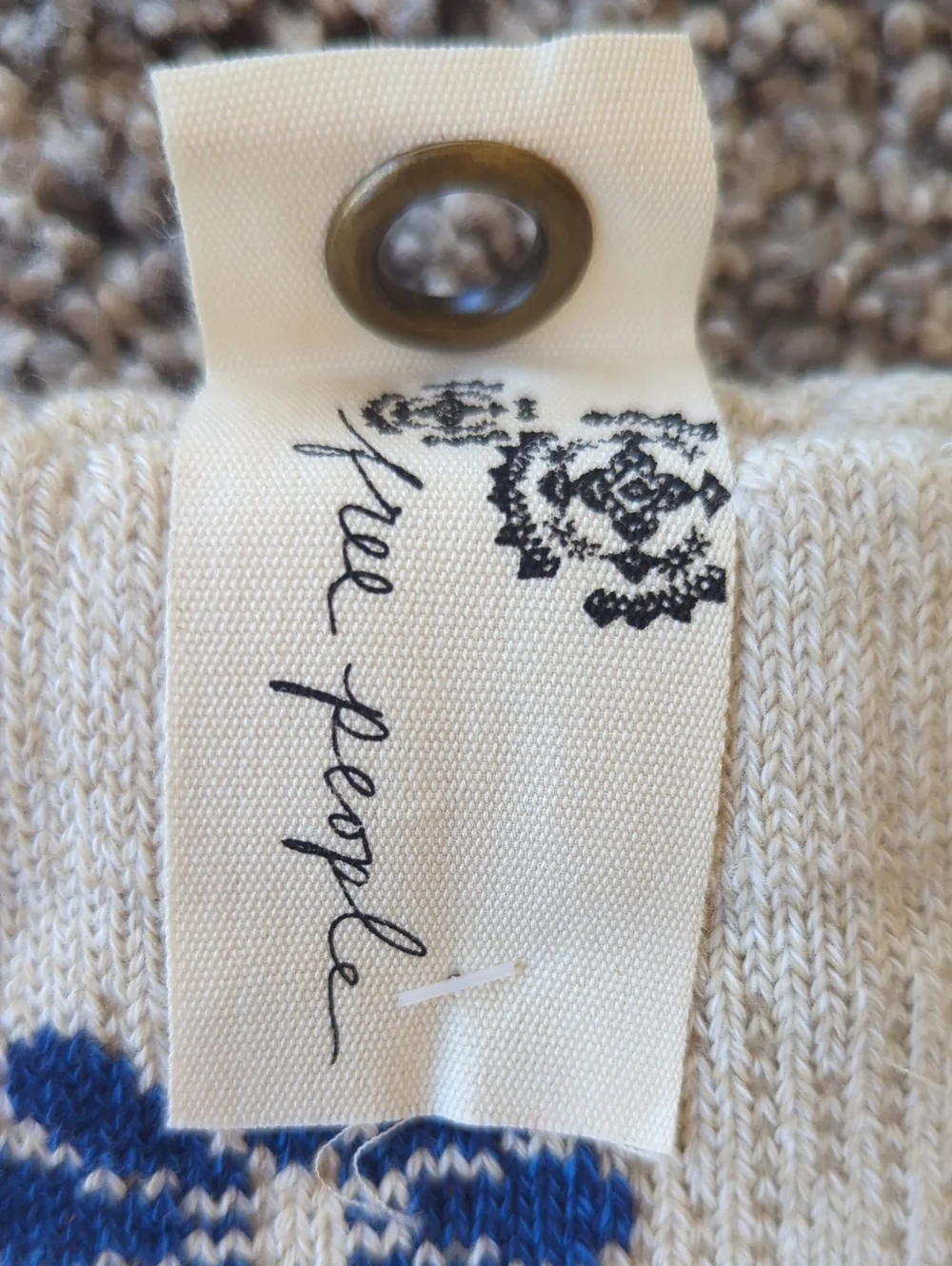 Free People Bloom Socks - Blue Flower LAST ONE